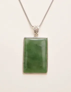 Green Nephrite Jade Pendant Necklace