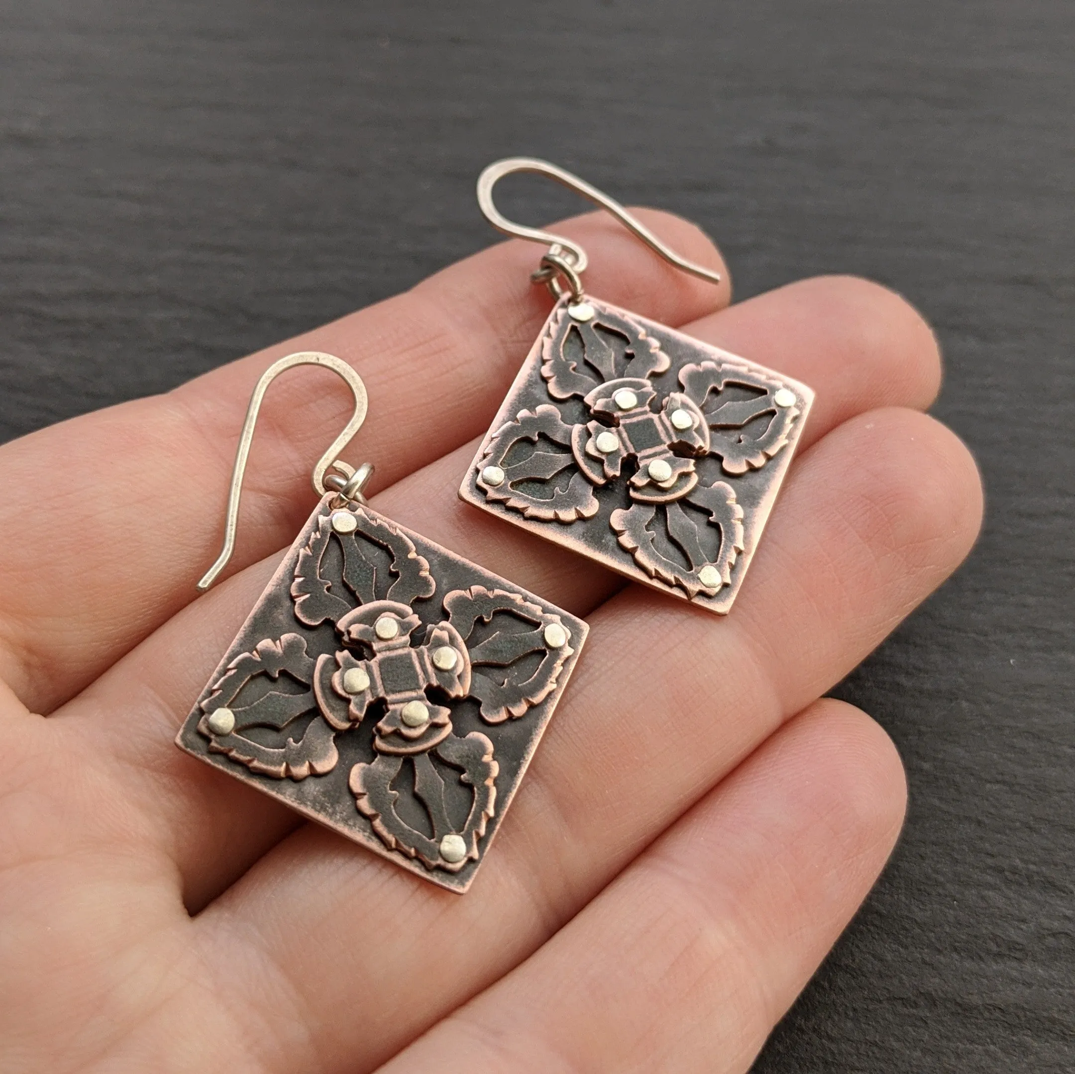 Handcut Vajra Earrings
