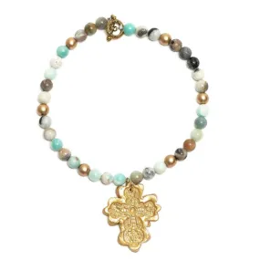 Hidden Truth Amazonite Necklace with Cherrie Cross