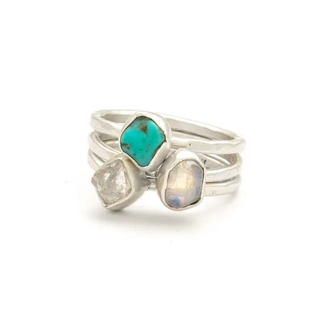 Hiouchi Sterling Silver Stone Stacker Ring | Turquoise
