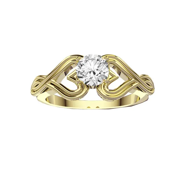 Infinity Heart Diamond Engagement Ring