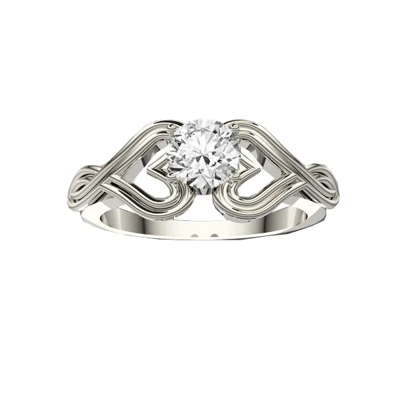 Infinity Heart Diamond Engagement Ring