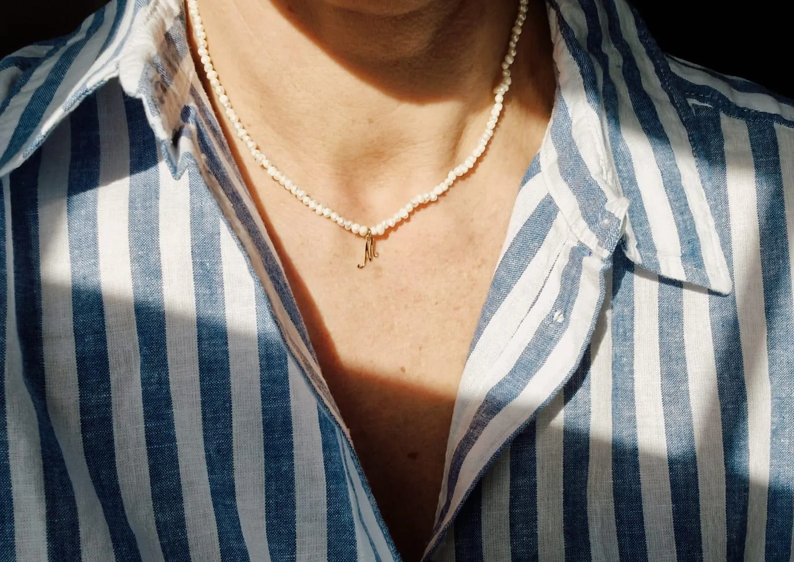 Initial Turquoise Gemstone Necklace