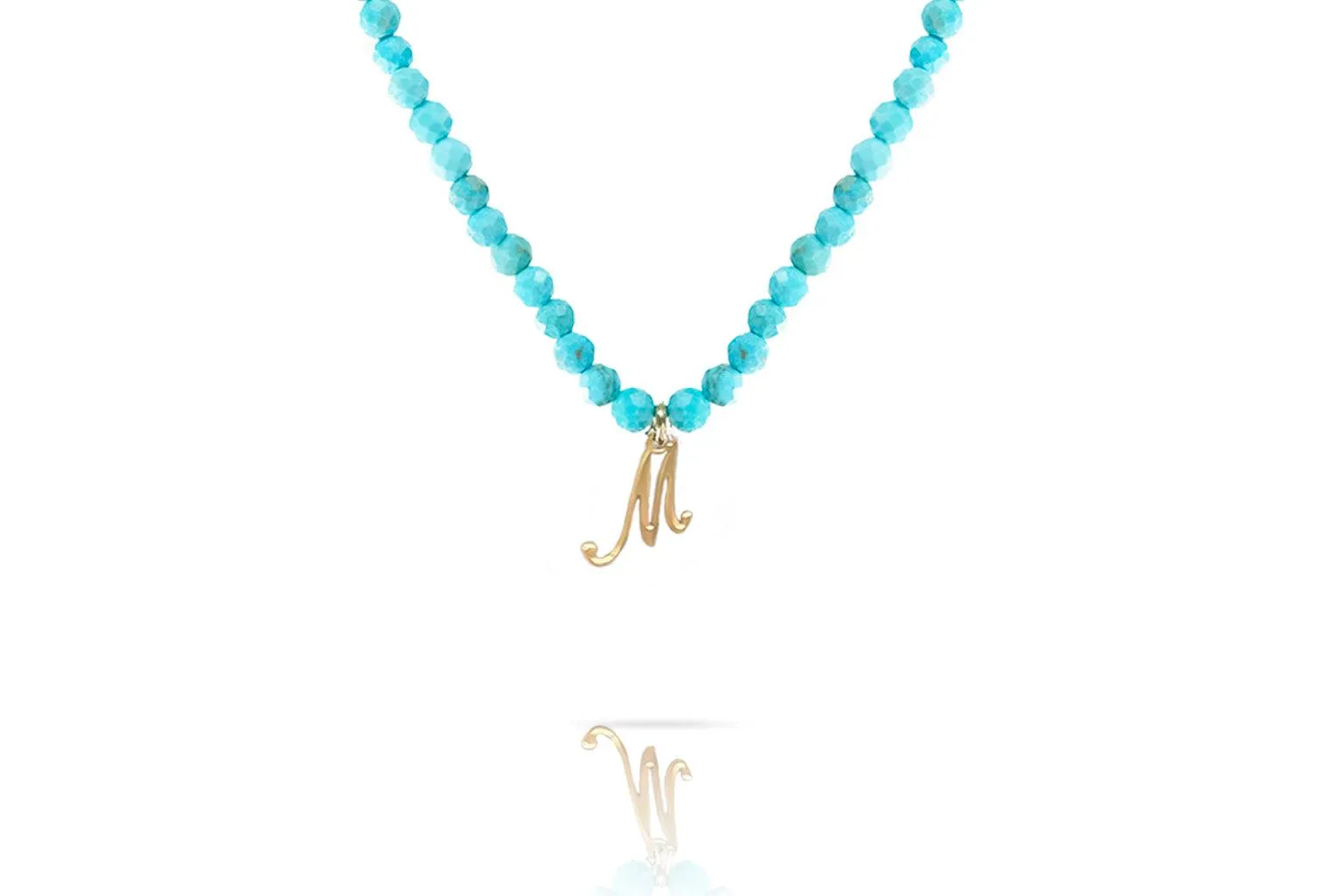 Initial Turquoise Gemstone Necklace