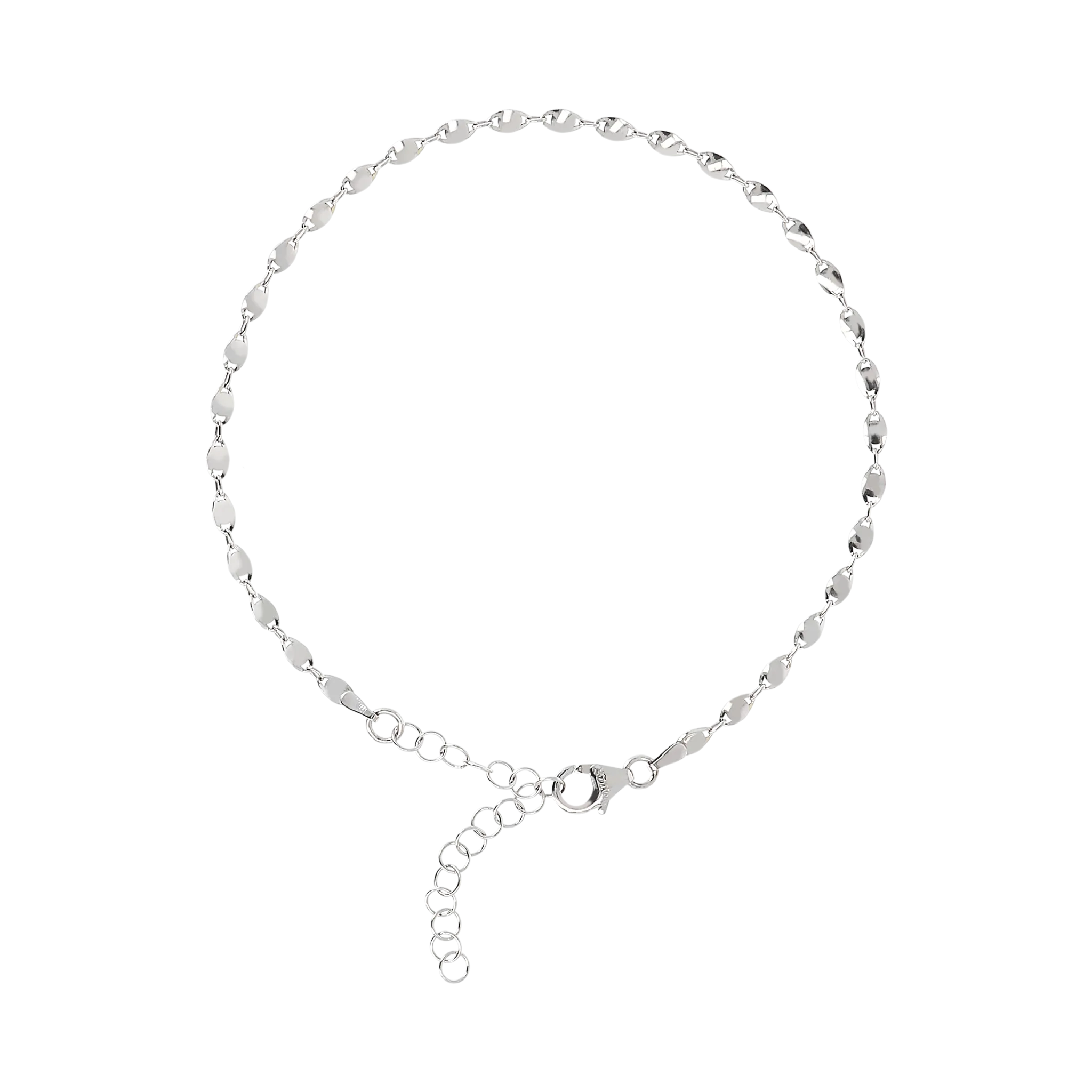 Italian Sterling Silver Confetti Adjustable Ankle Bracelet