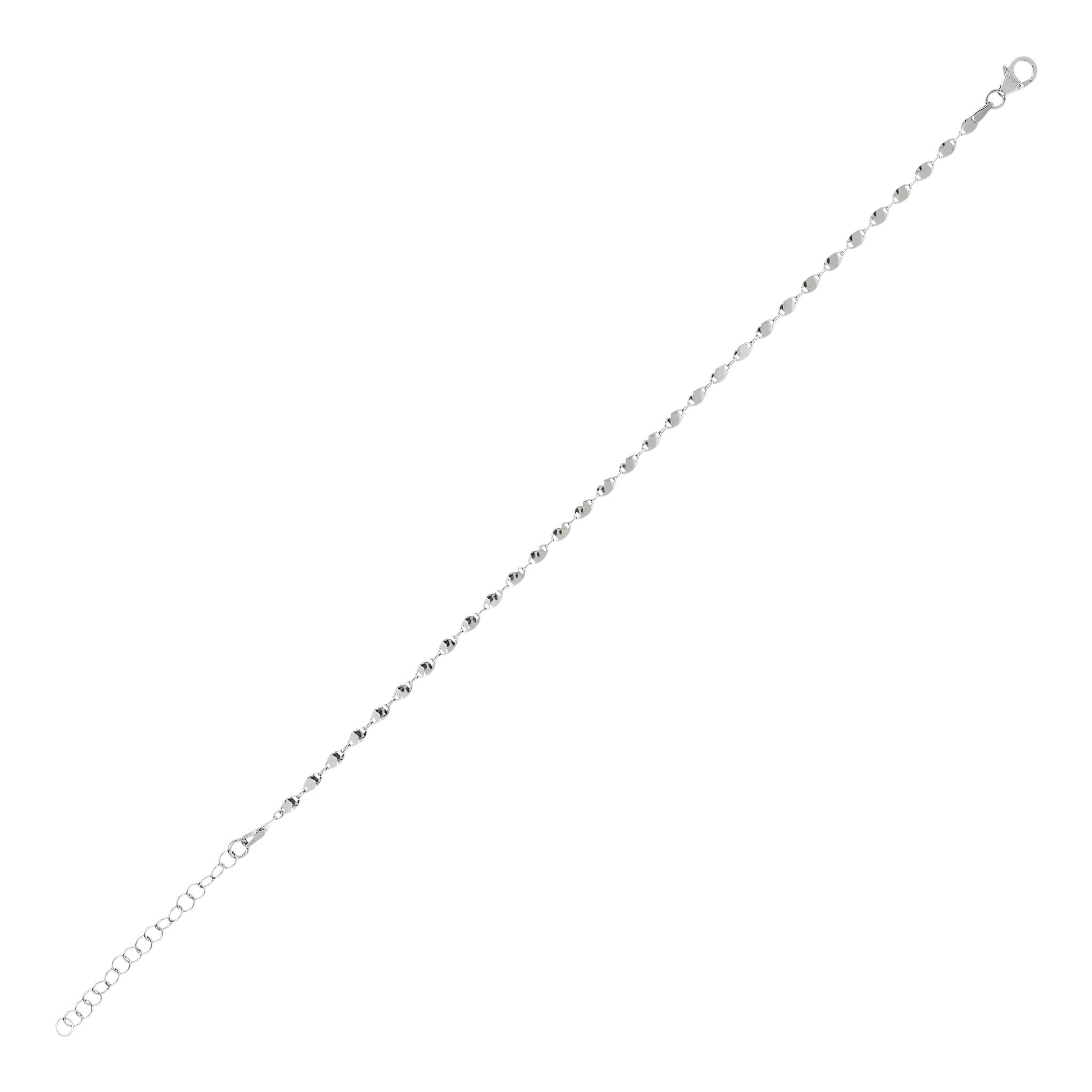 Italian Sterling Silver Confetti Adjustable Ankle Bracelet