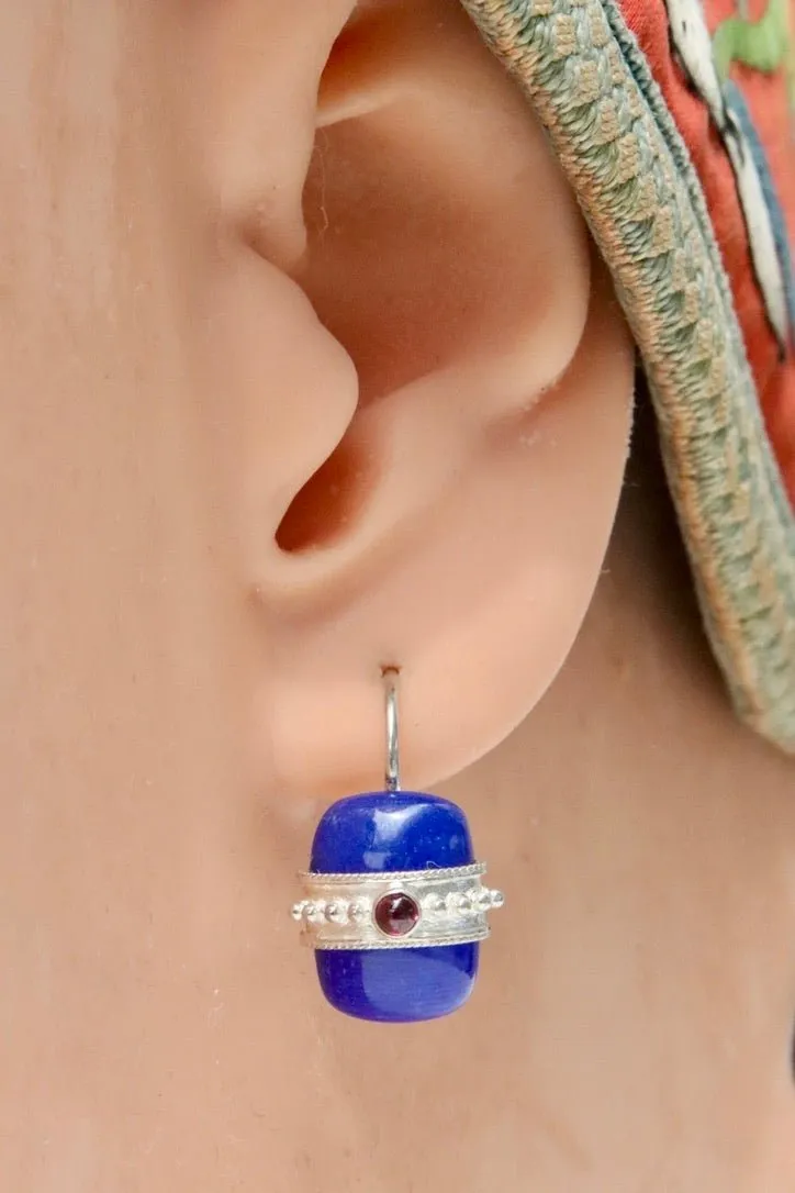 Lapis Royale Silver Earrings
