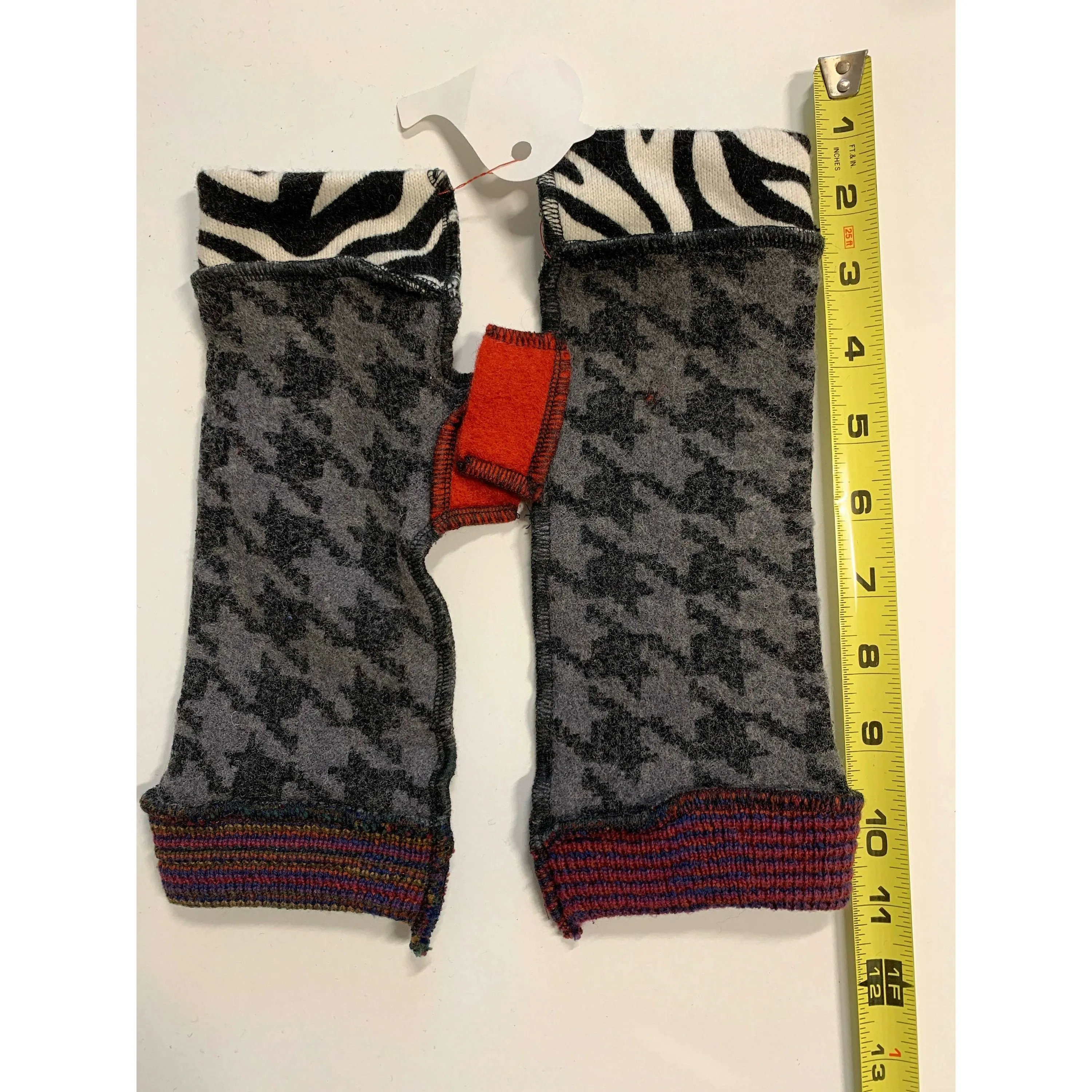 New and Upcycled Recycled sweater texting fingerless gloves with thumb guards