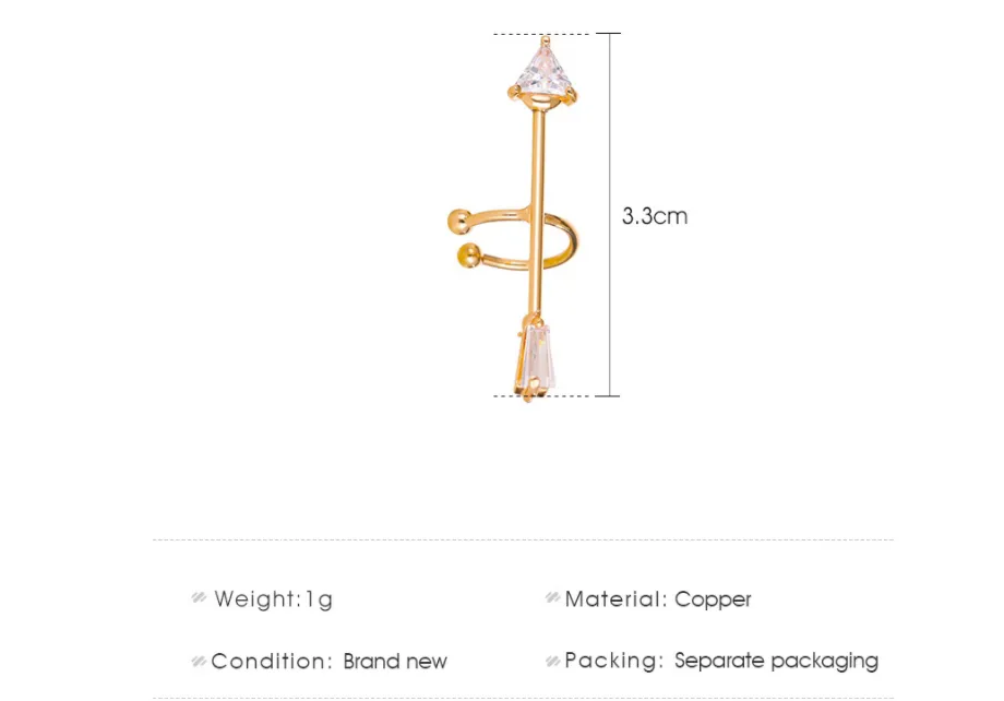New Style Temperament Zircon Arrow Ear Clip