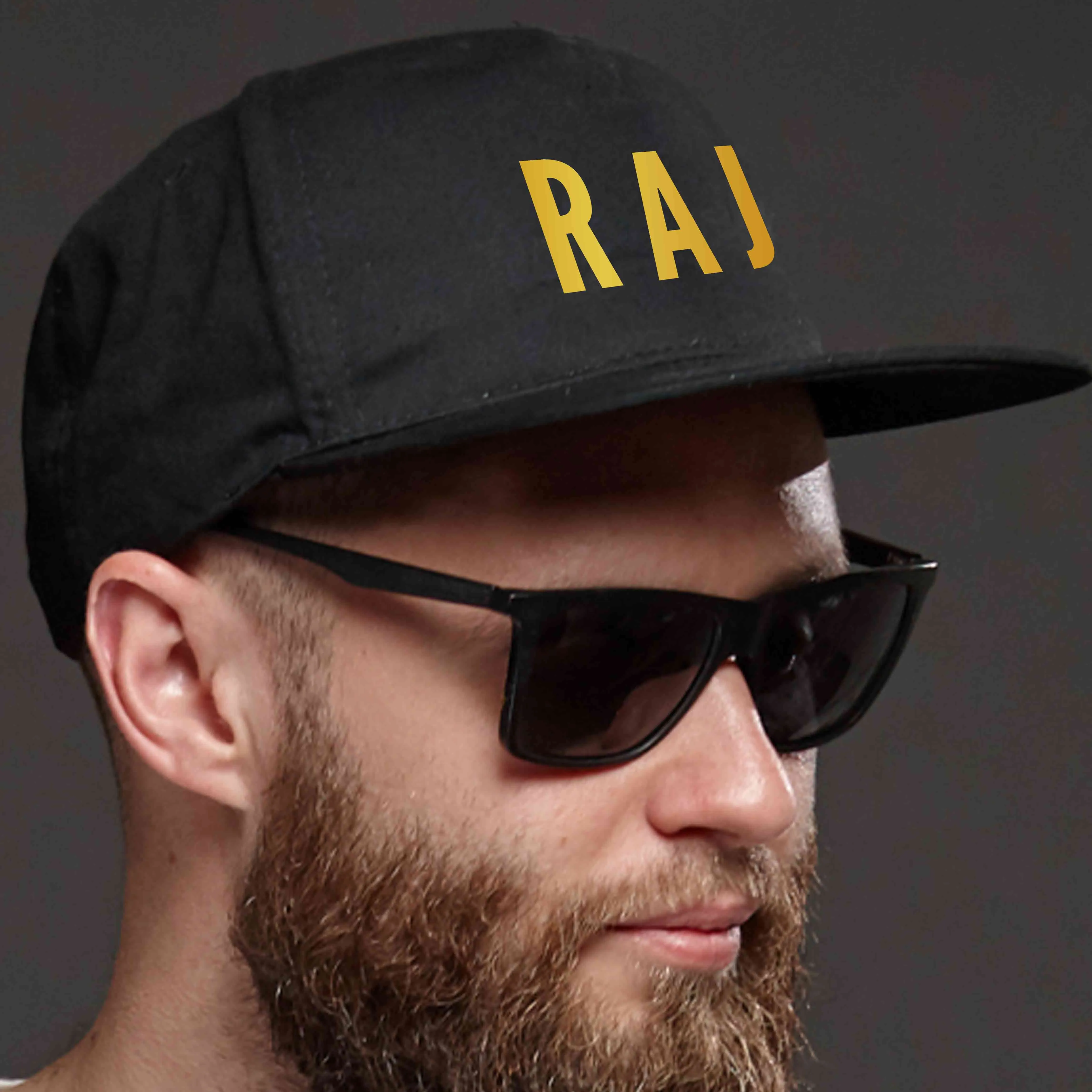 Nutcase Customized Caps with Name and Initial - Black Cap