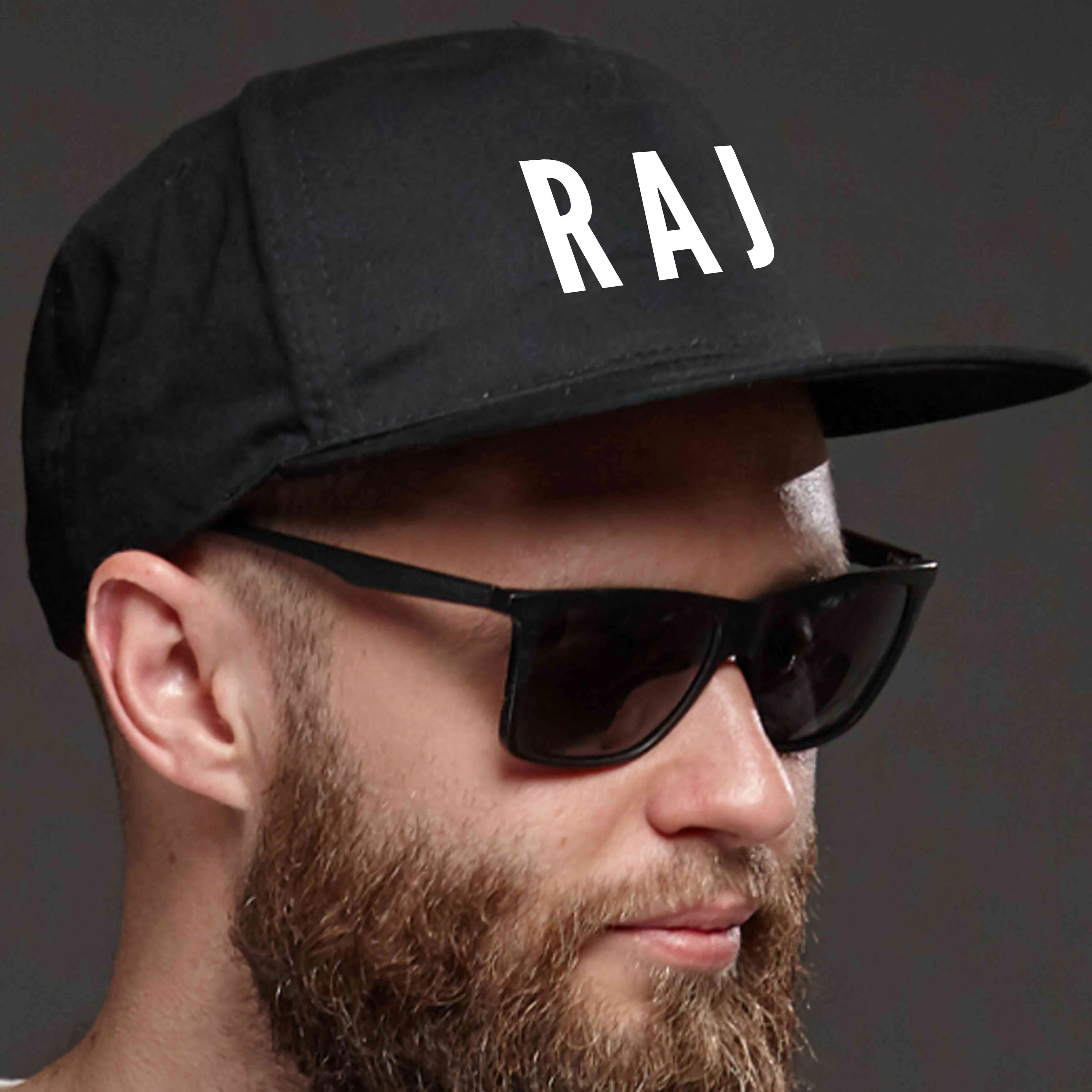 Nutcase Customized Caps with Name and Initial - Black Cap