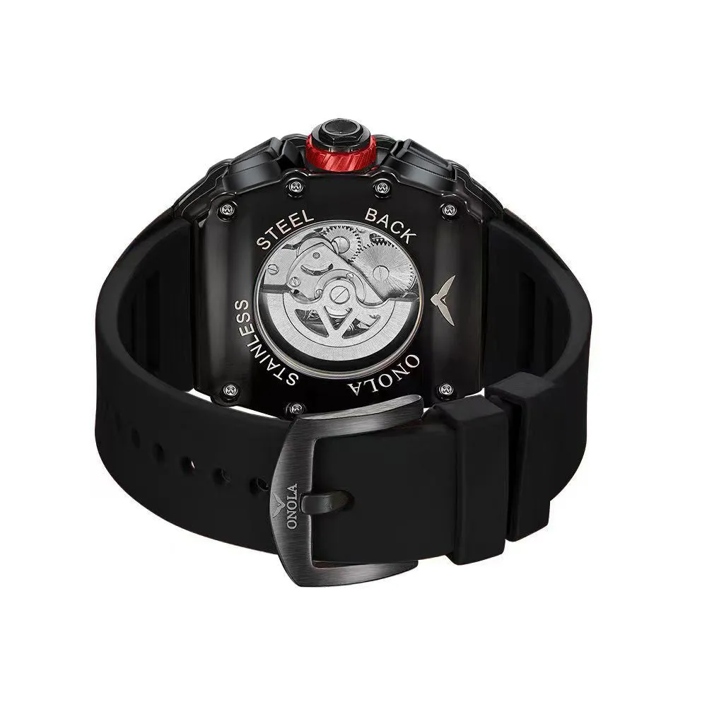 ONOLA Hormones 43mm Tonneau Shaped Watch with Visible Mechanism