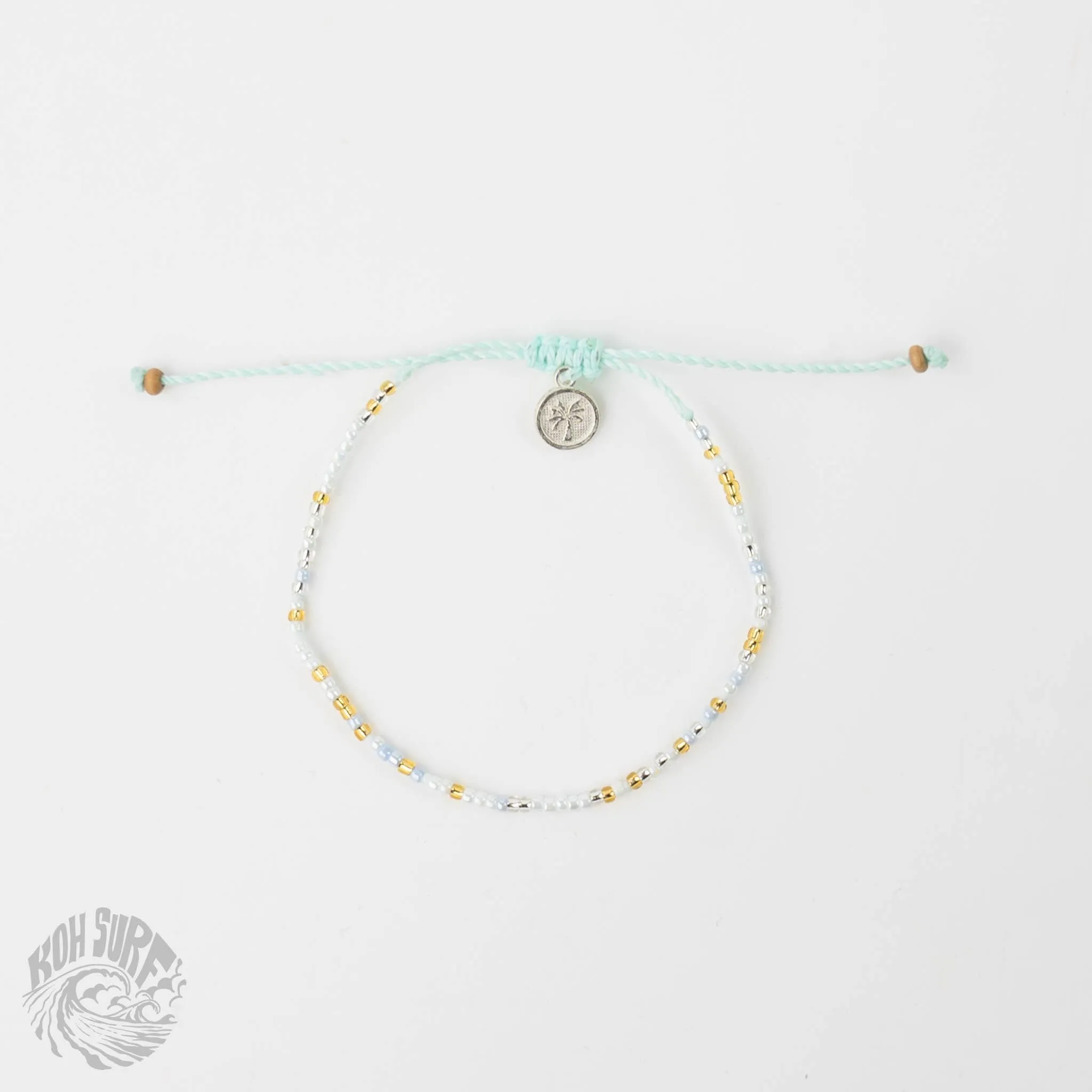 Pineapple Island -  Alila Dainty Beaded Anklet, Beach Anklet by Koh Surf: Pink