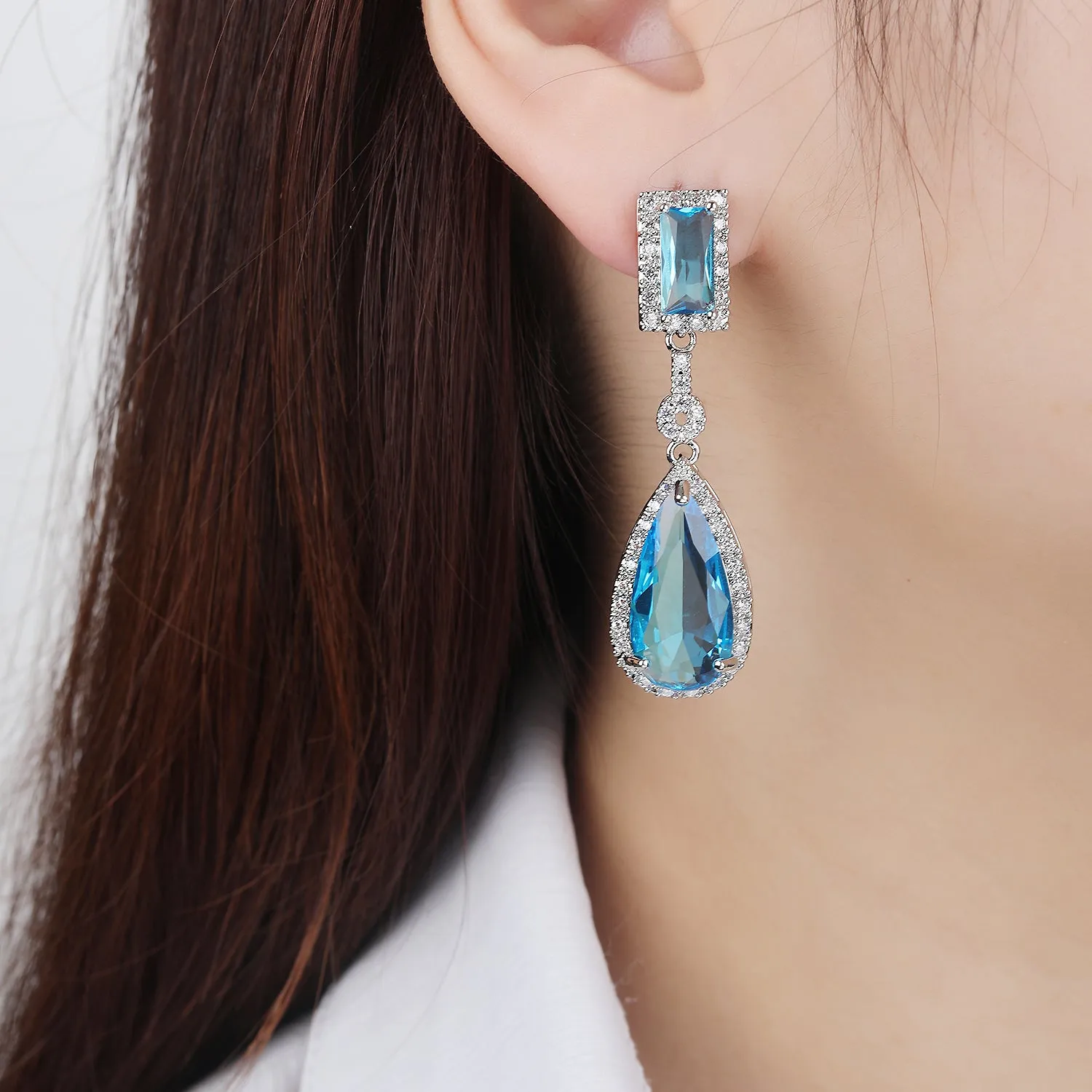 Popular Zircon Water Drop Earring, Women's Girl's Gatherings Jewelry CE11680
