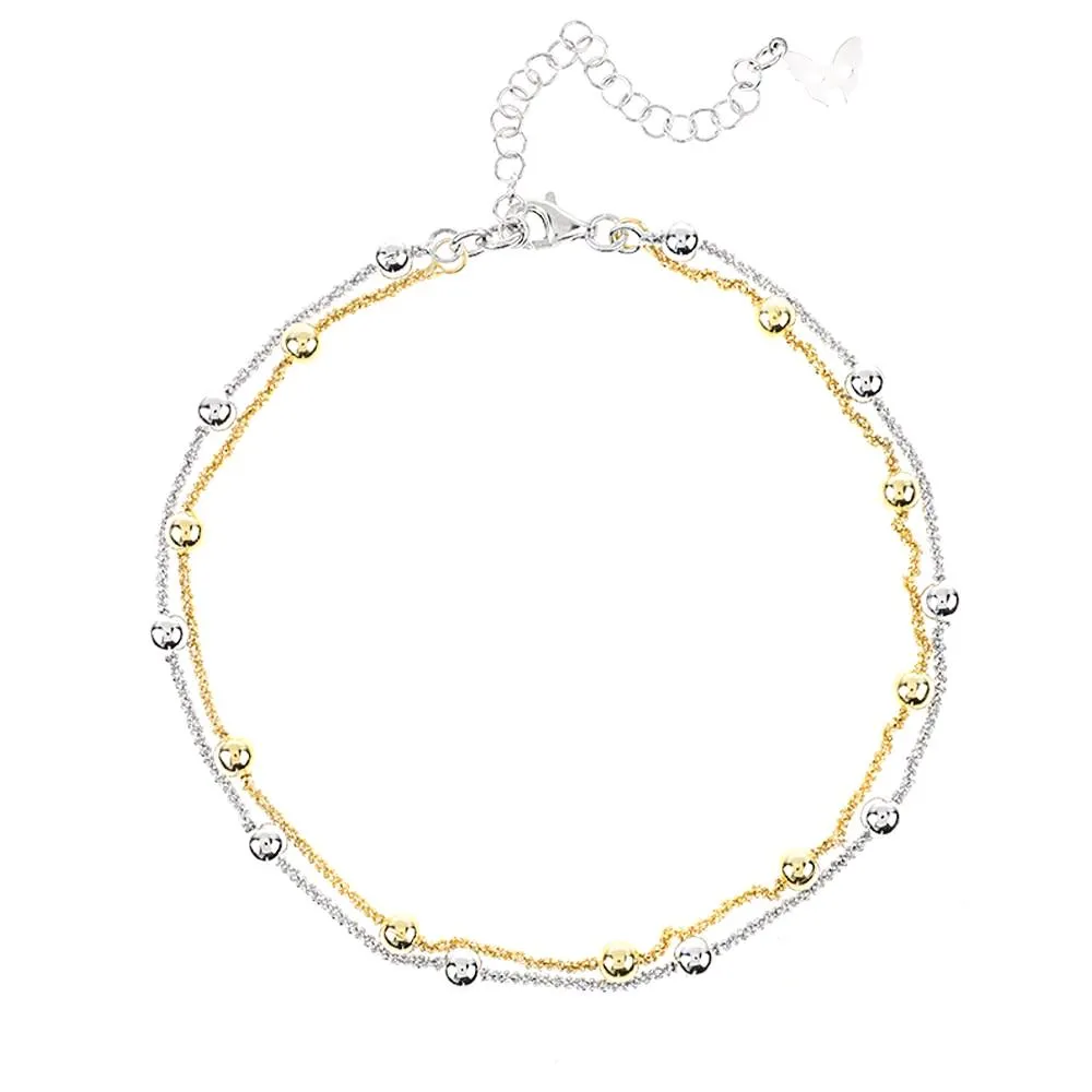 Silver and Gold Ankle Chain