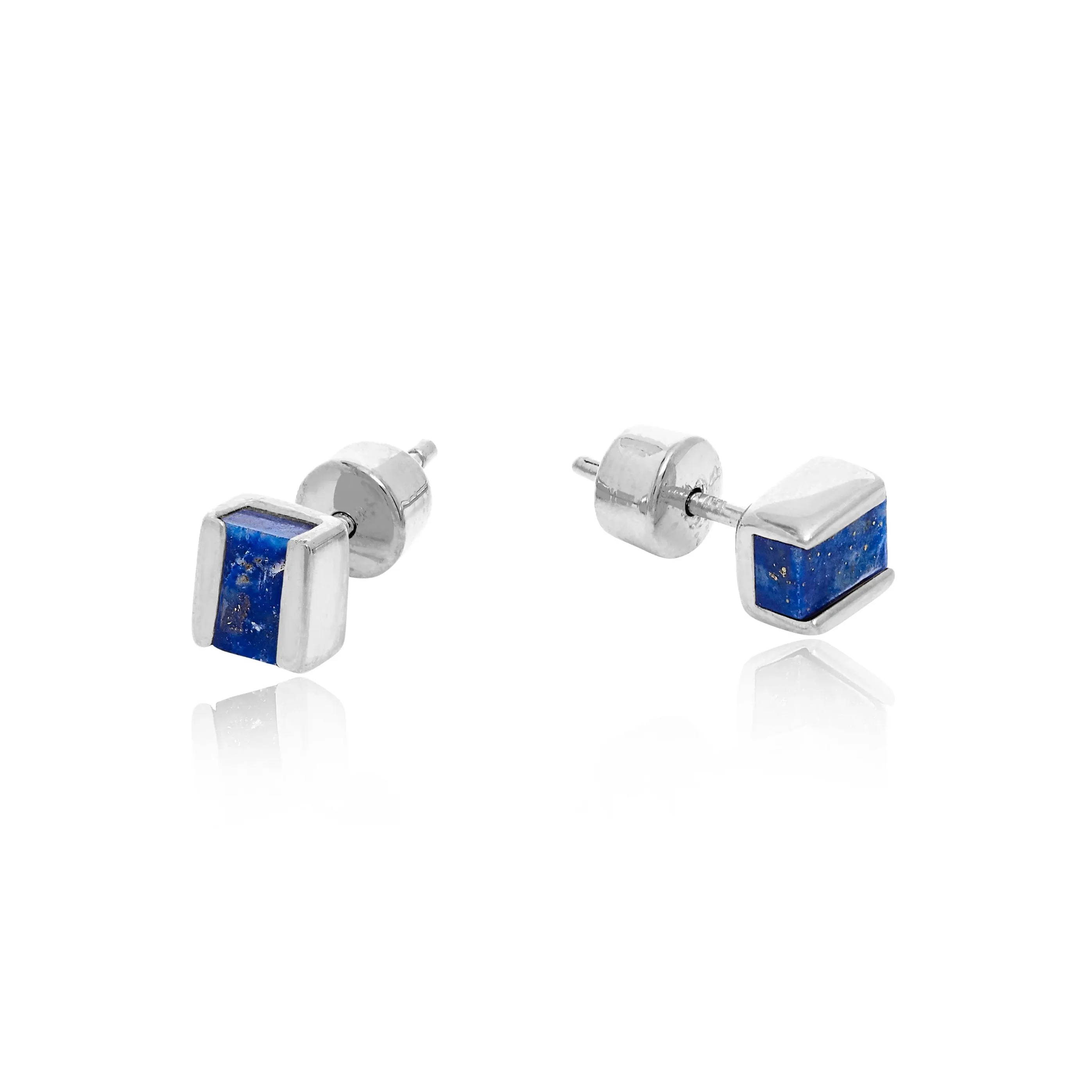 Silver Studs Lapis Cubo