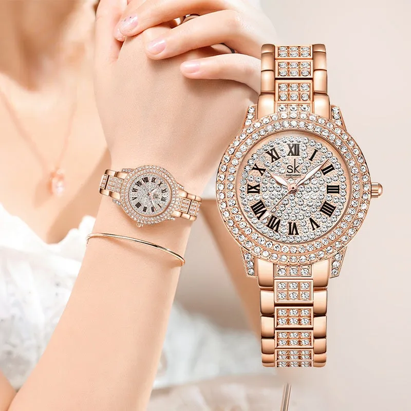 SK Women's Watch Fashion Luxury Diamond-Embedded Elegant Business Women's Watch