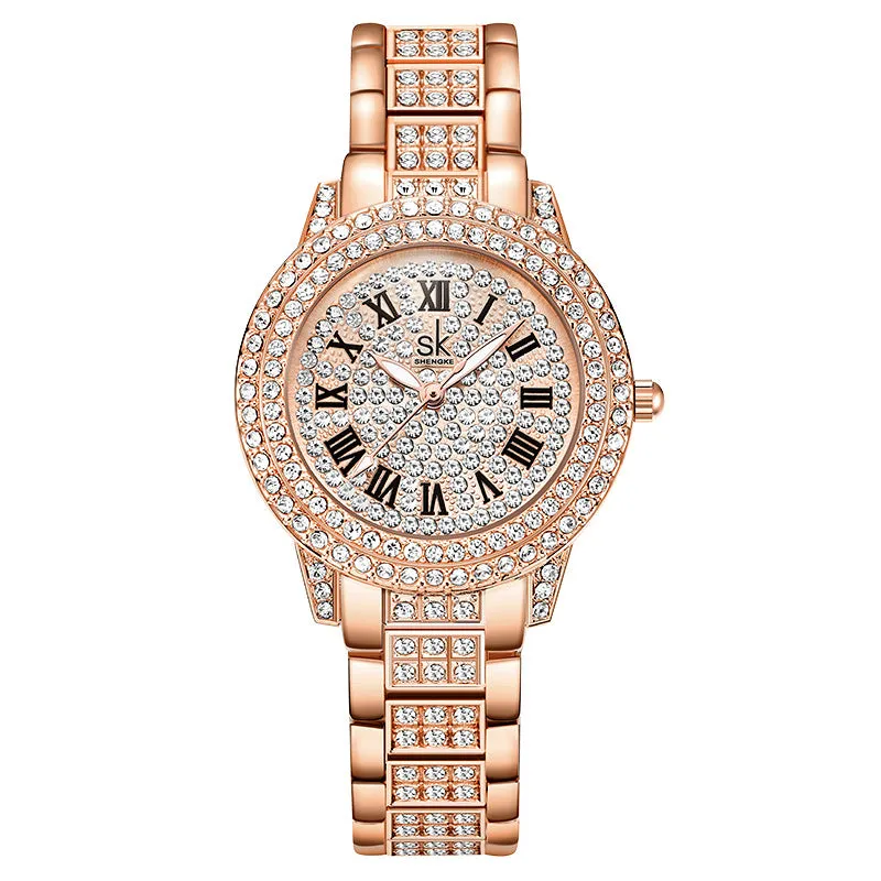 SK Women's Watch Fashion Luxury Diamond-Embedded Elegant Business Women's Watch