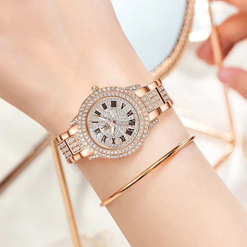 SK Women's Watch Fashion Luxury Diamond-Embedded Elegant Business Women's Watch