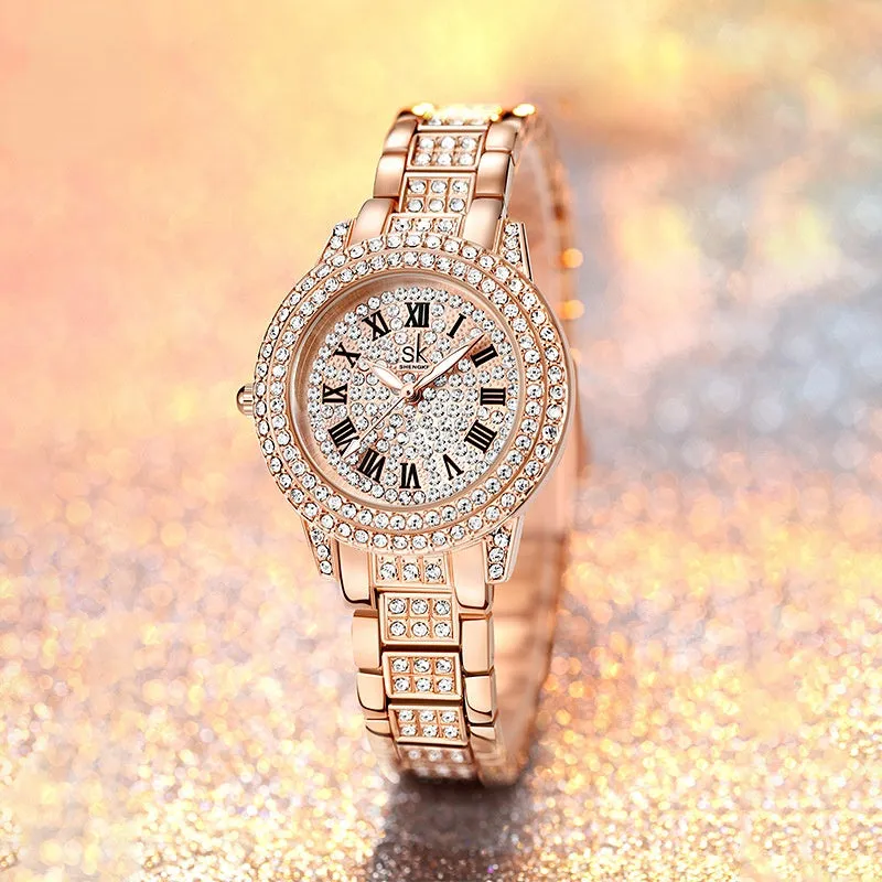 SK Women's Watch Fashion Luxury Diamond-Embedded Elegant Business Women's Watch