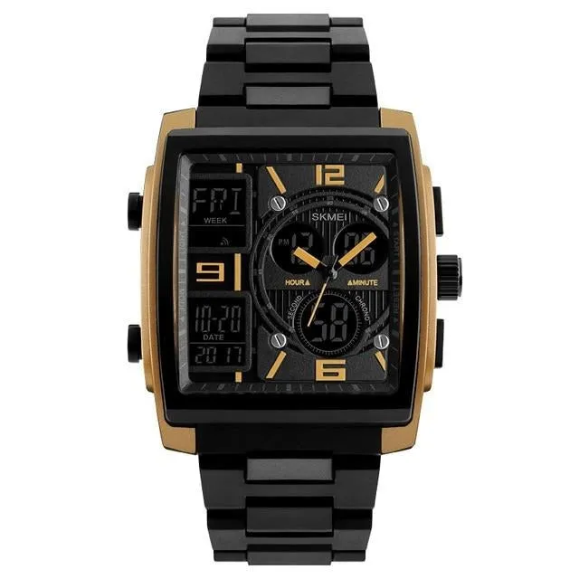 SKMEI 1274 Innovative Men's Ana Digi Watch Rectangle w/ 50M WaterProof