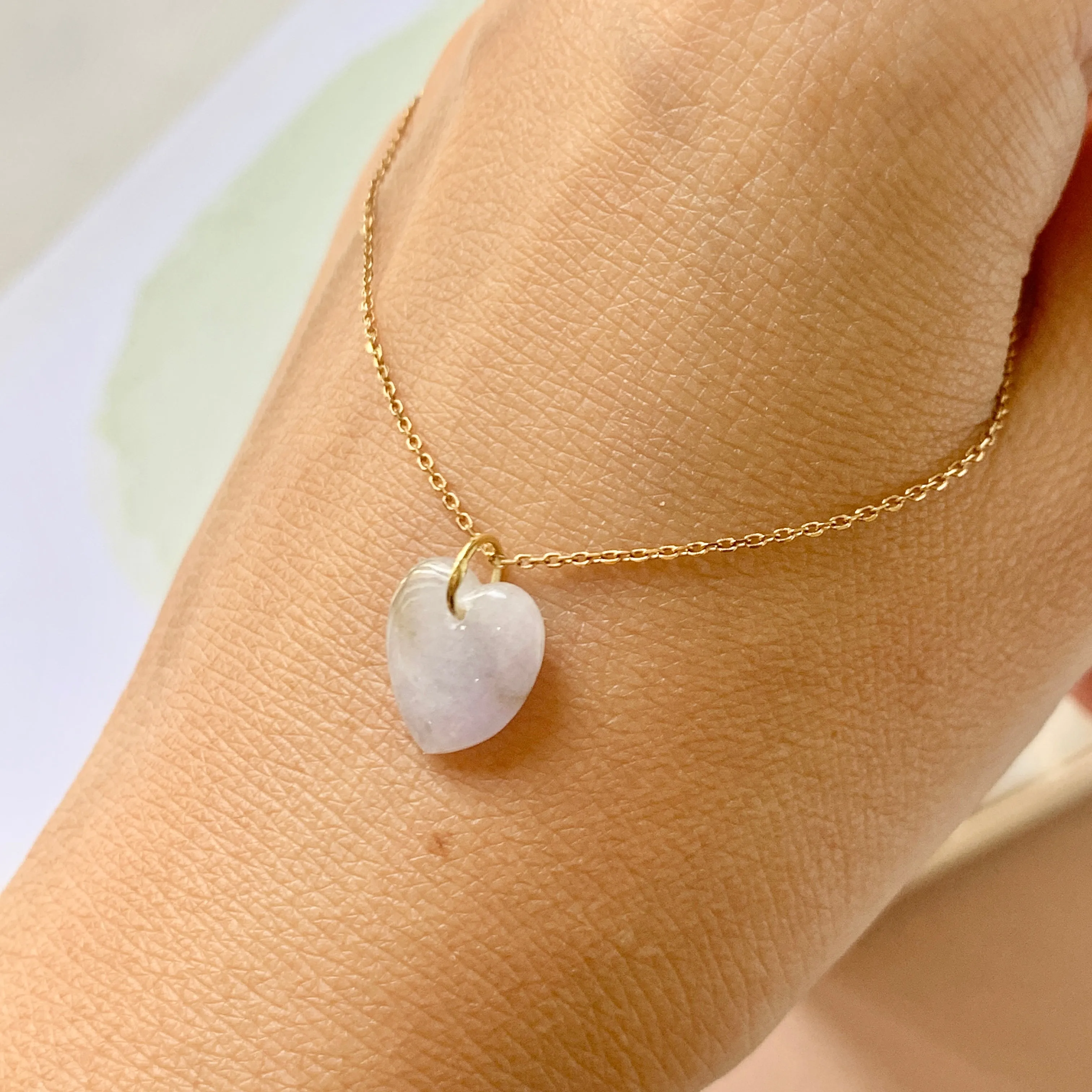 SOLD OUT: A-Grade Lavender Jadeite Bespoke Heart Pendant No.171998