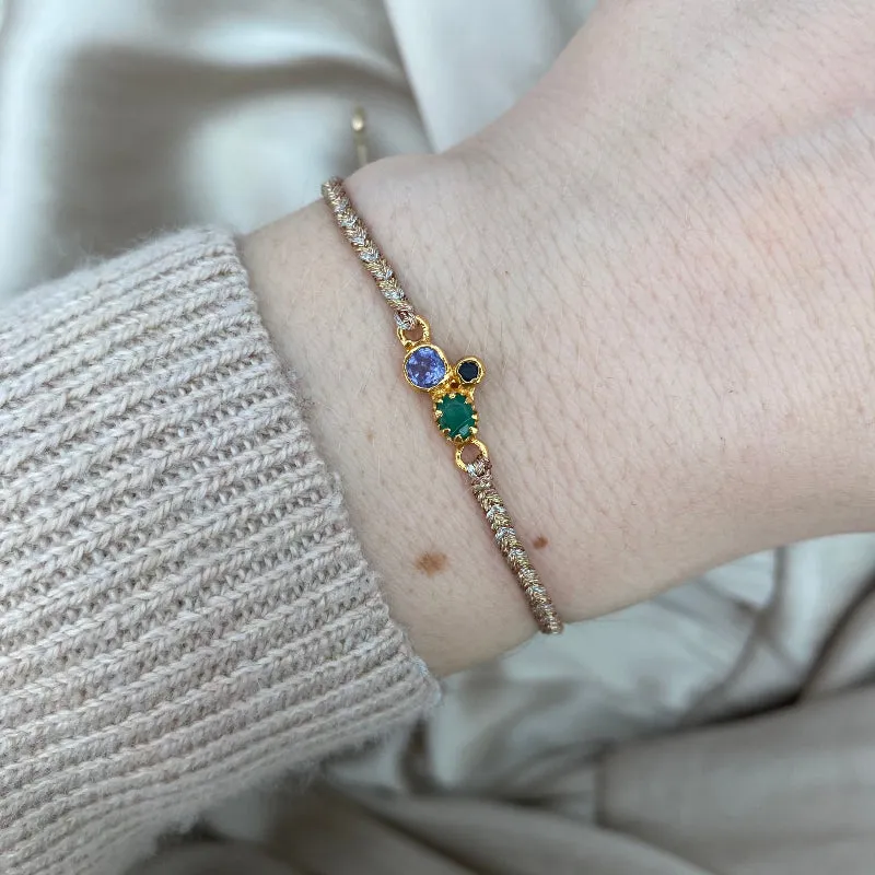 TANZANITE, BLUE SAPPHIRE & EMERALD BRACELET