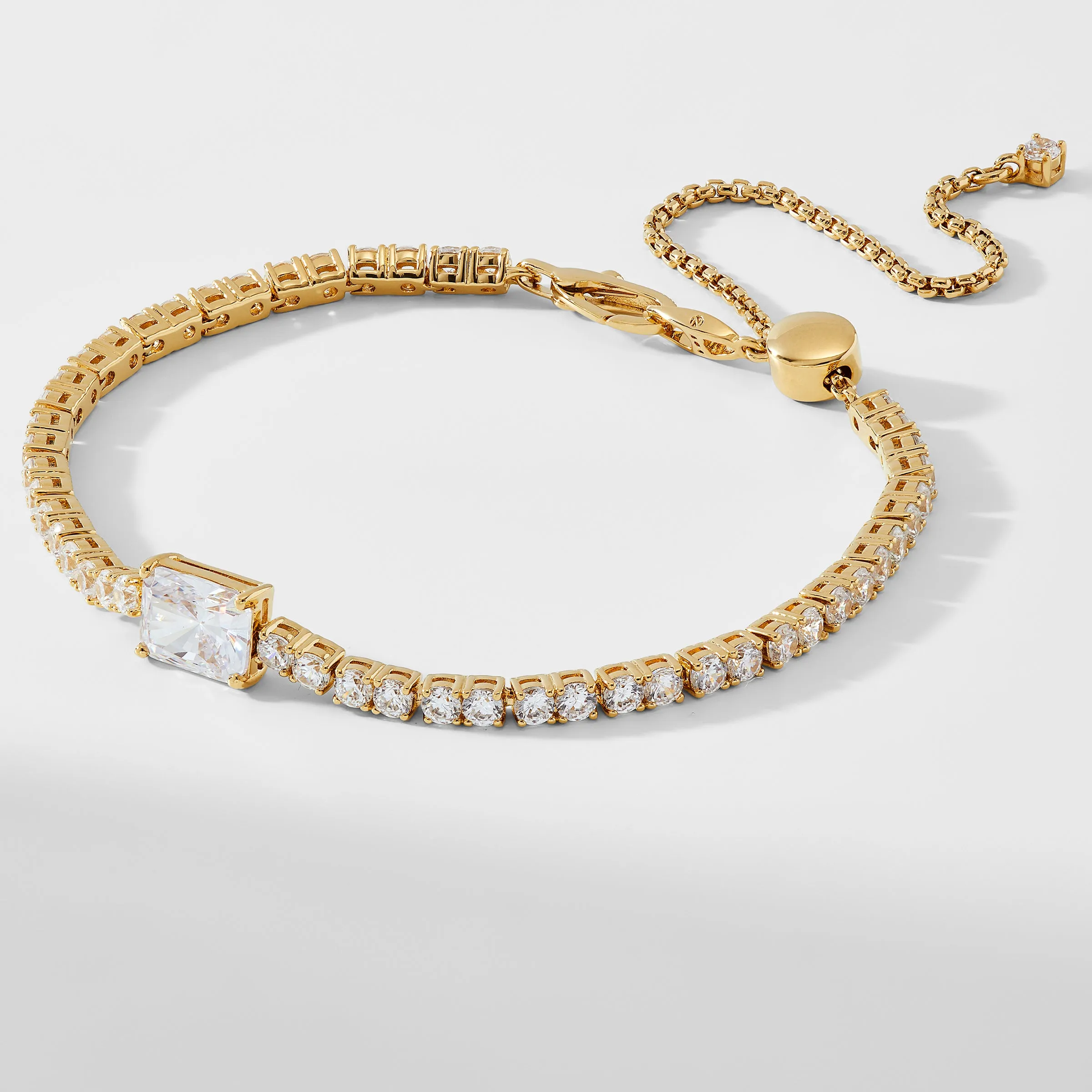 TENNIS ANYONE EMERALD CUT CZ TENNIS BRACELET
