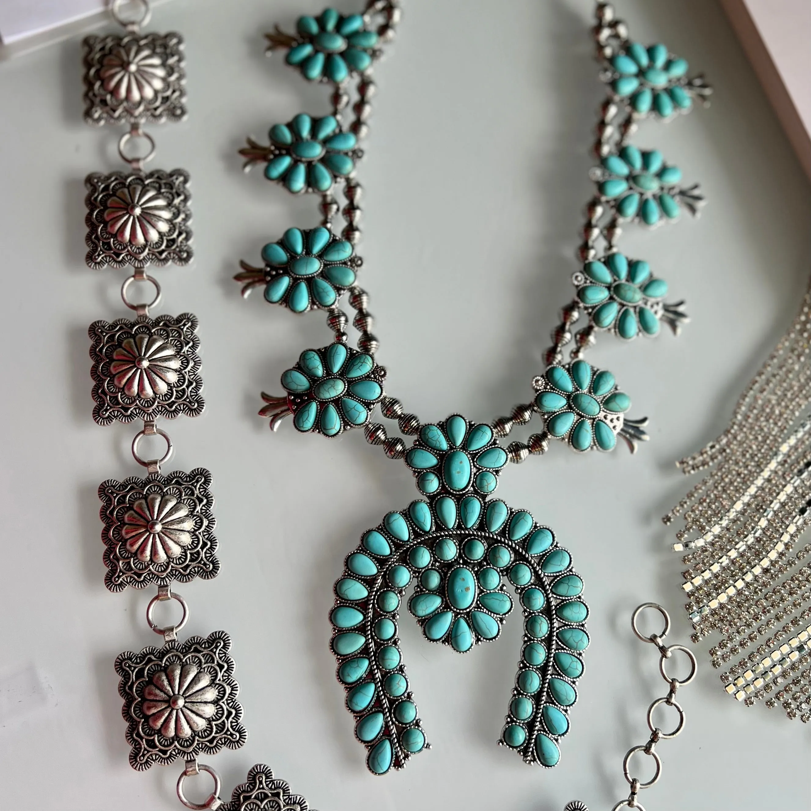 Turquoise Rodeo Squash Necklace