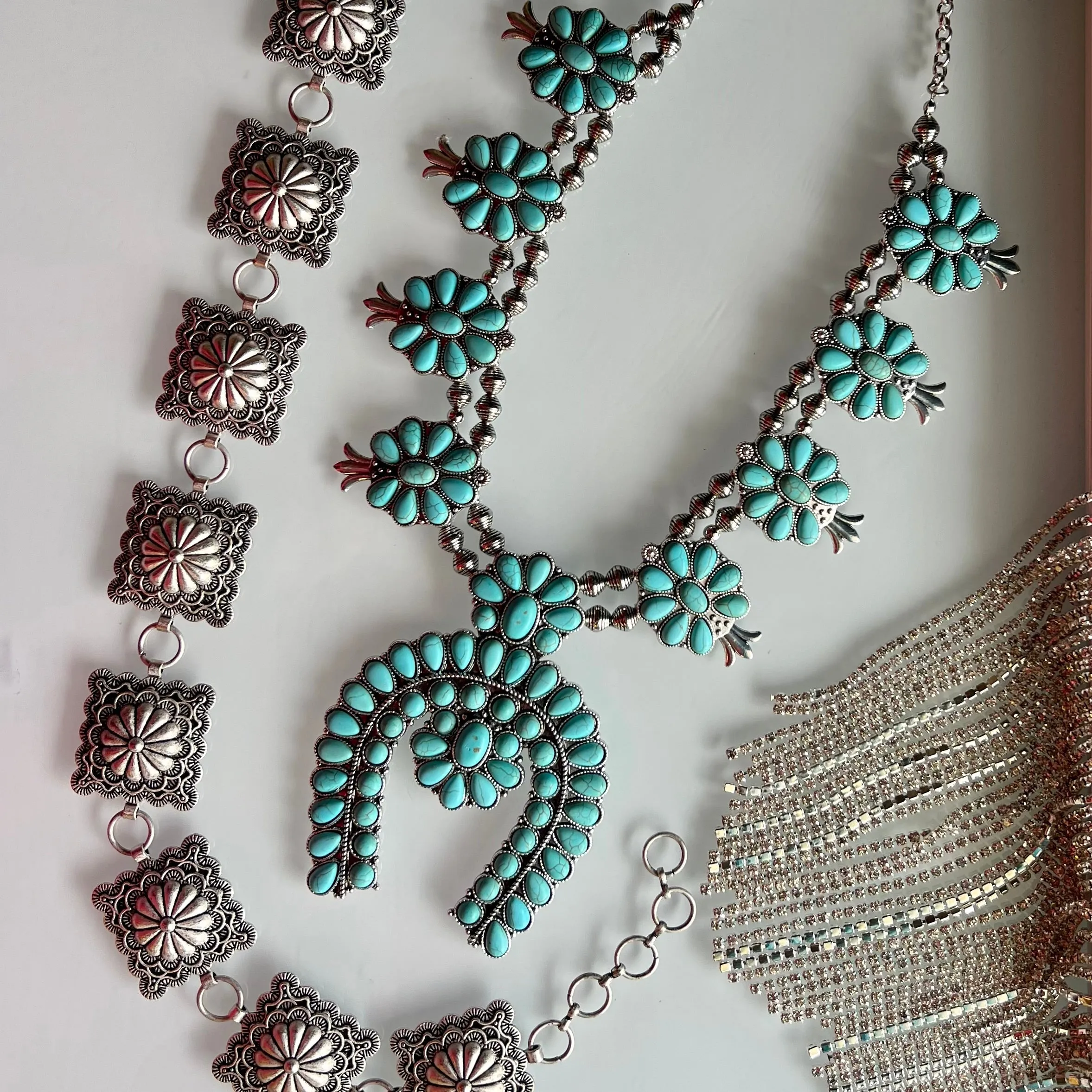 Turquoise Rodeo Squash Necklace