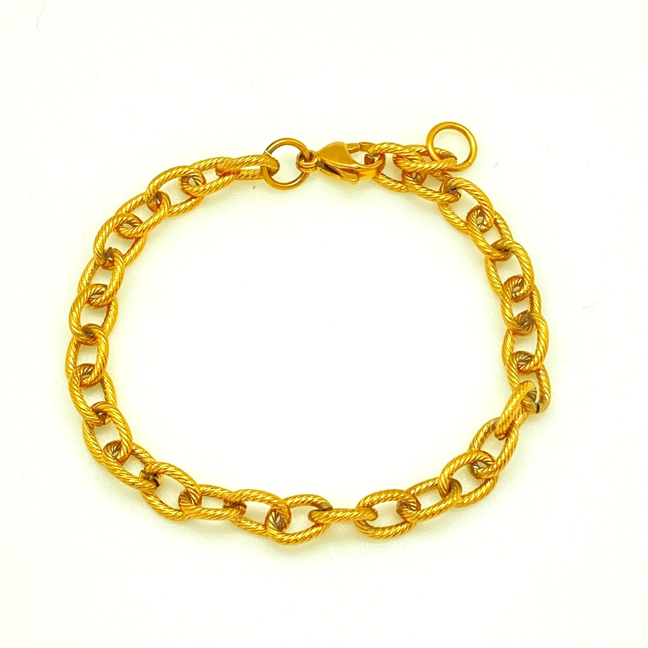 Twisted Chain Bracelet - Silver Plated Stainless - 8.25"