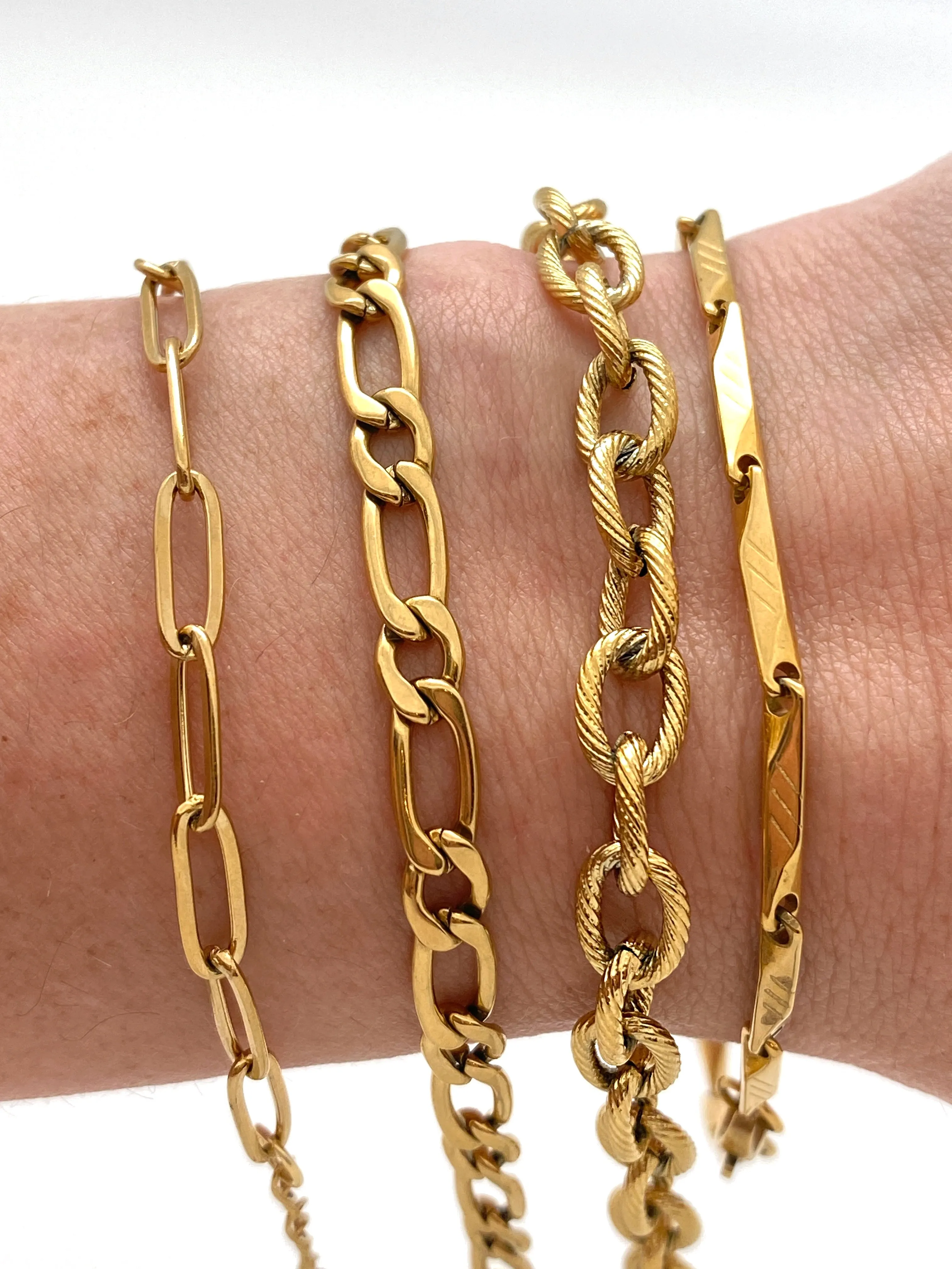 Twisted Chain Bracelet - Silver Plated Stainless - 8.25"