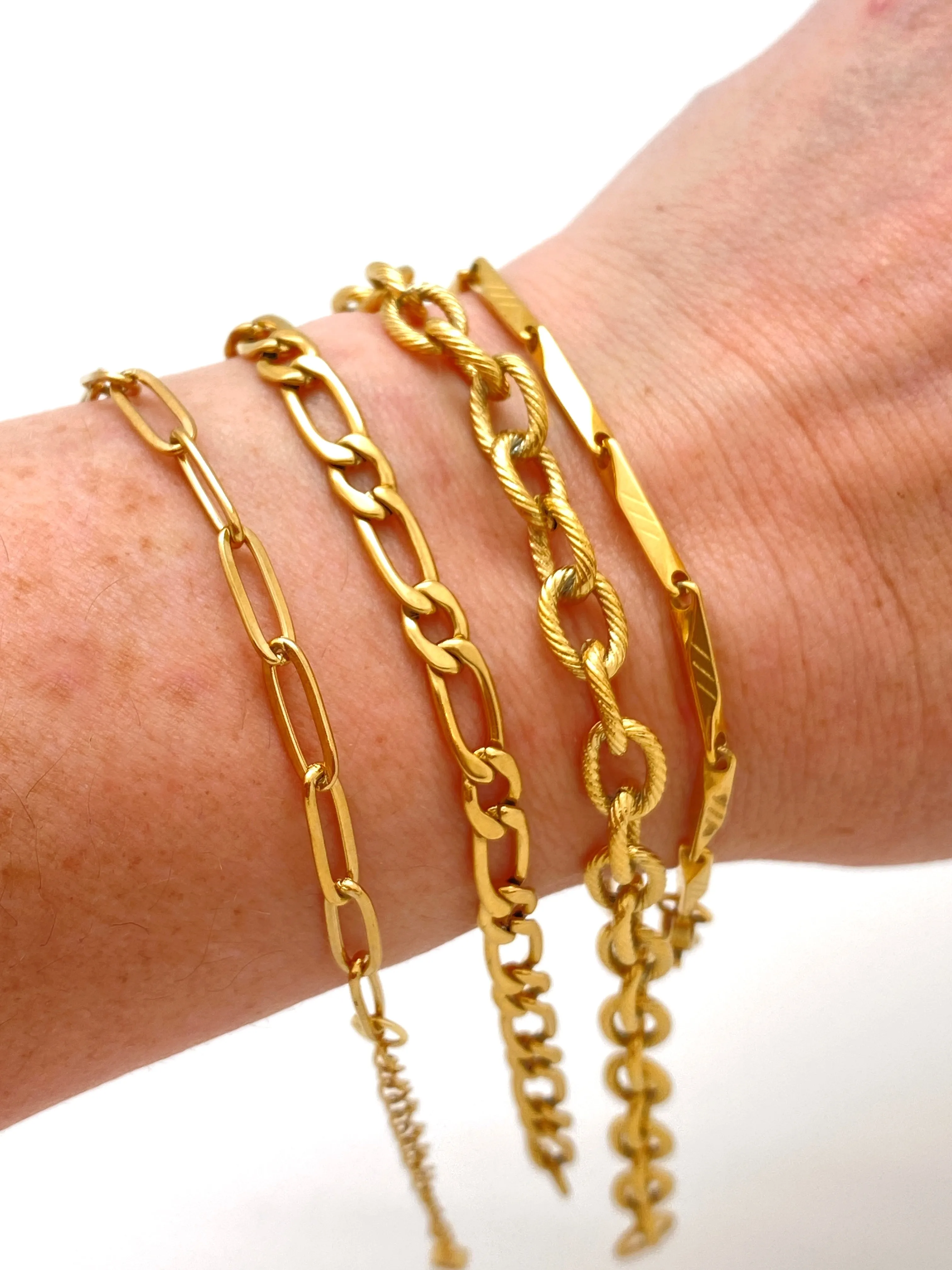Twisted Chain Bracelet - Silver Plated Stainless - 8.25"