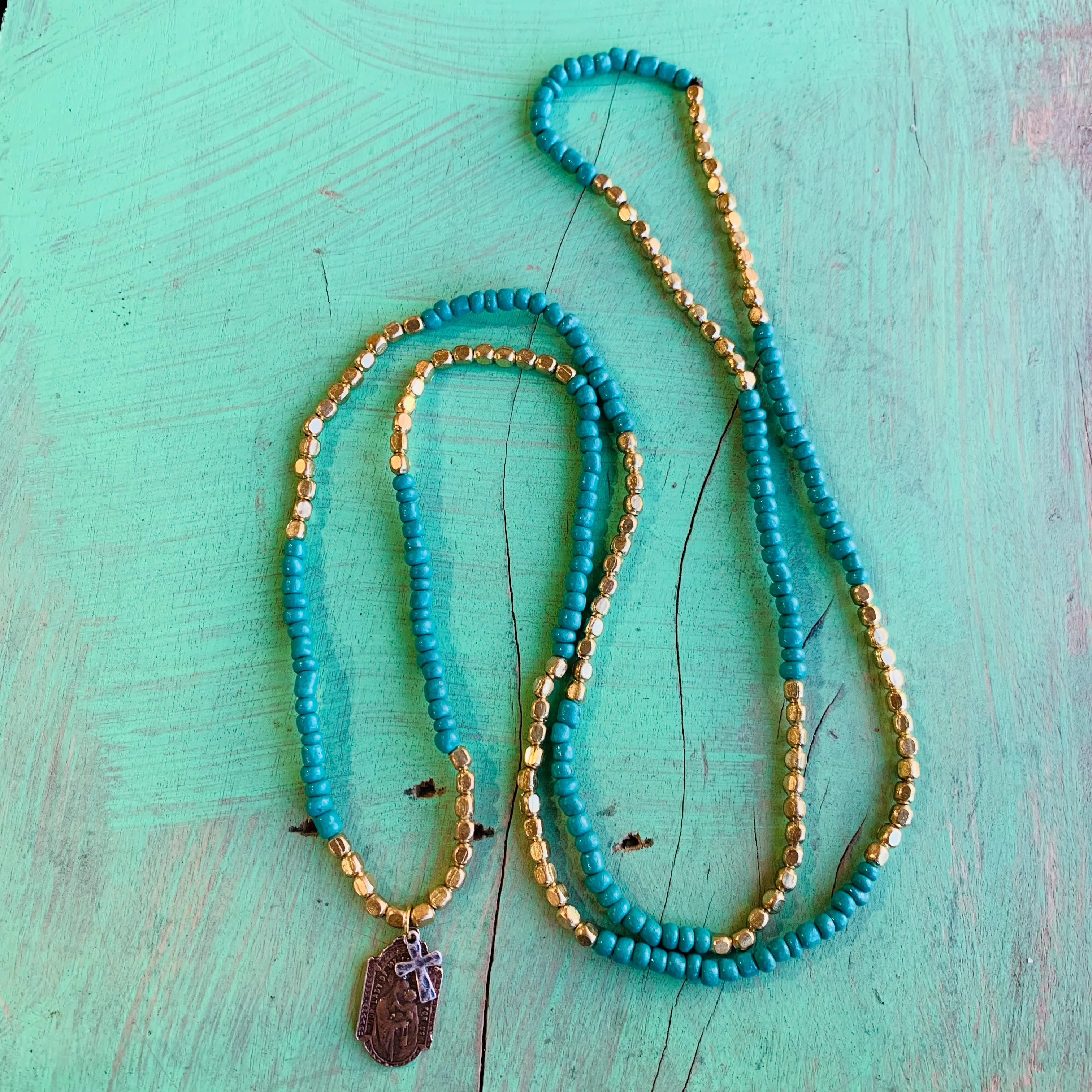 Two-toned Saint Necklace