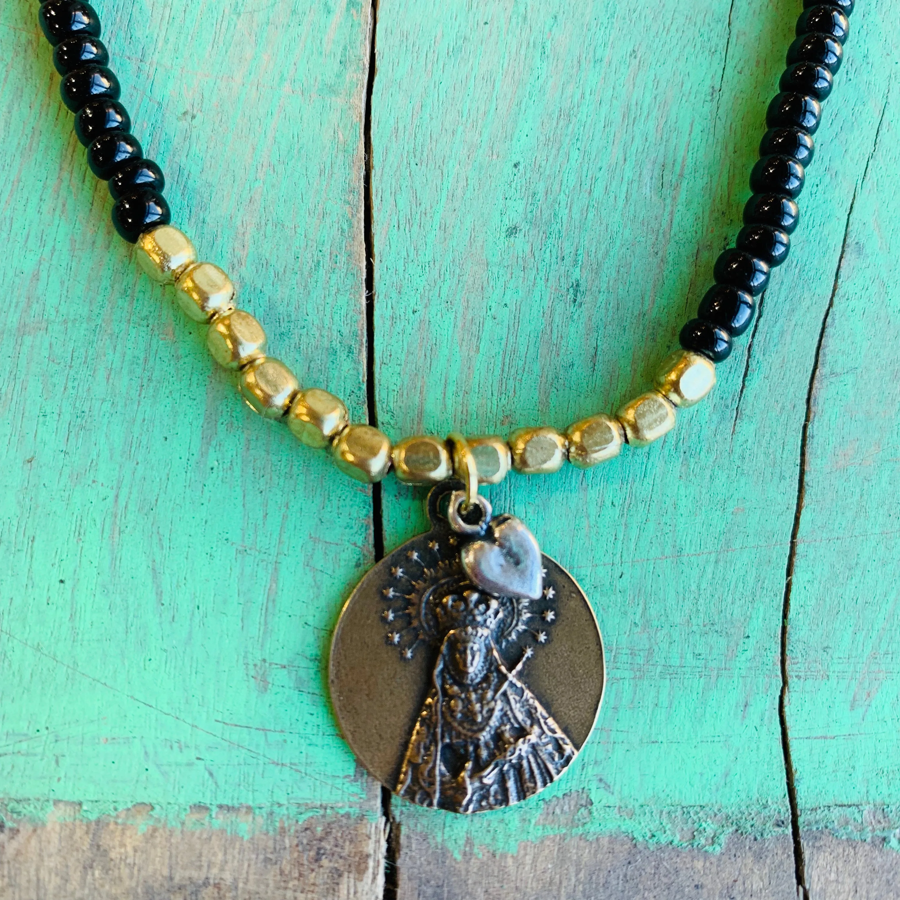Two-toned Saint Necklace
