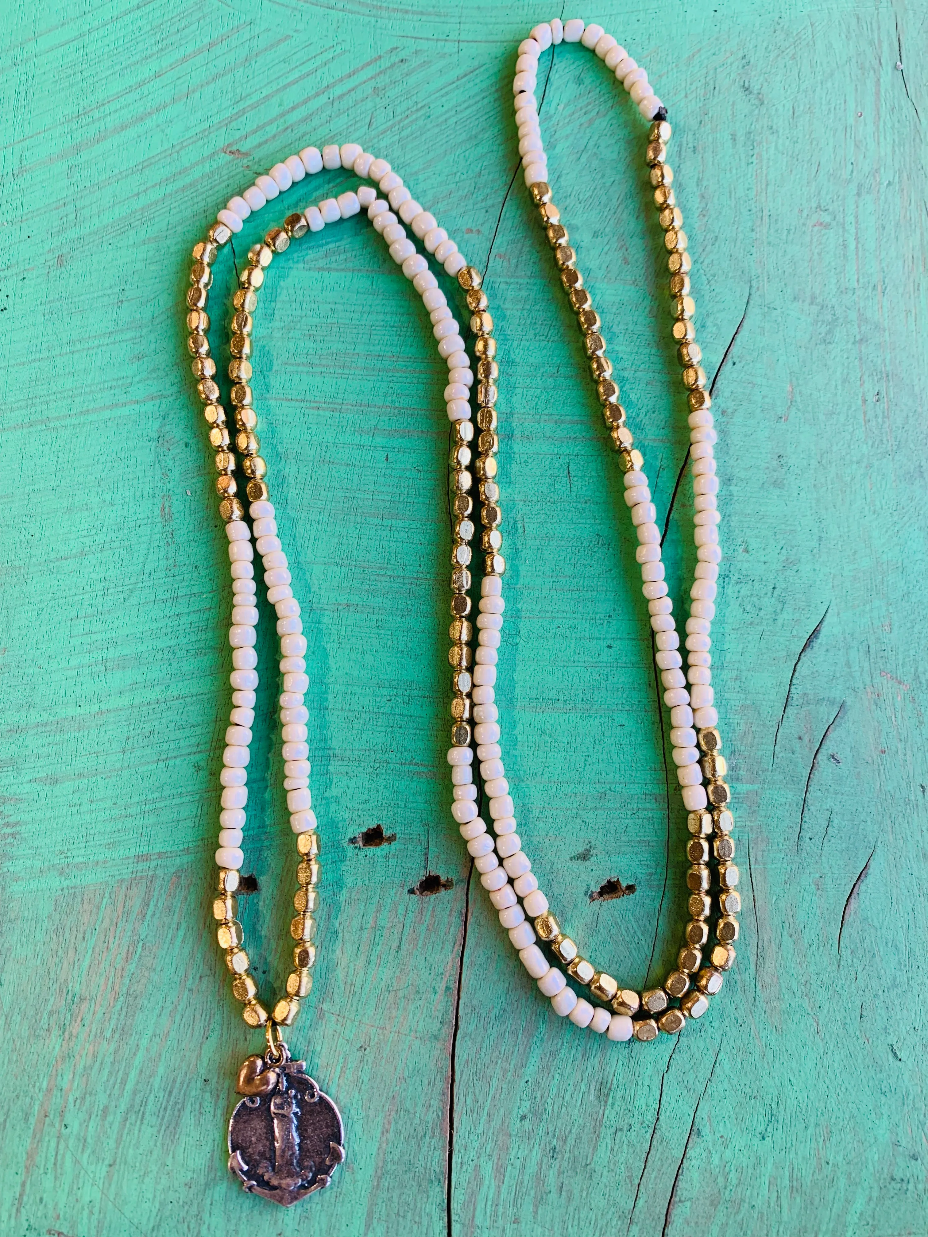 Two-toned Saint Necklace