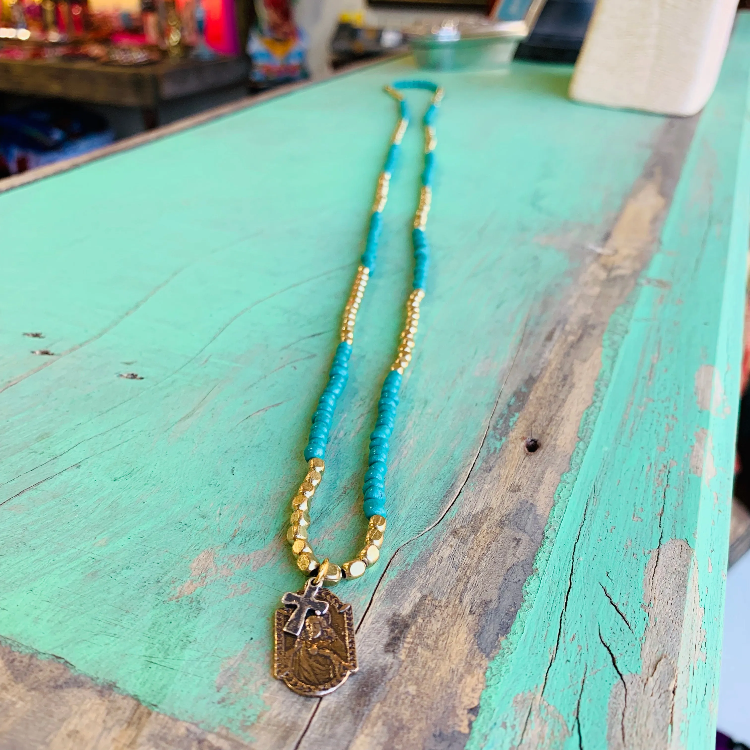 Two-toned Saint Necklace