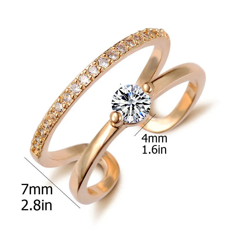 White or Gold Color Crystal Toe or Mid Finger Ring