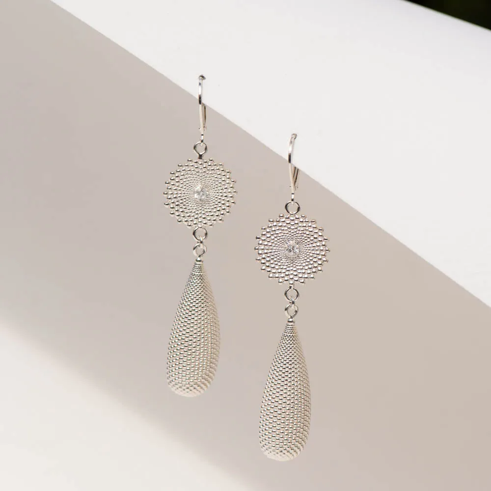 Zoe & Morgan Sunshine Earrings - Sterling Silver & White Zircon